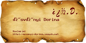 Ásványi Dorina névjegykártya