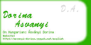 dorina asvanyi business card